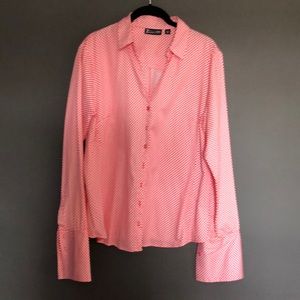 Long sleeve polka dot button down - like new